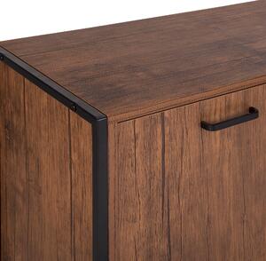 Niska komoda szafka z szufladami 120 x 78 cm ciemne drewno czarny Tifton Beliani