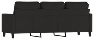 Sofa 3-osobowa, czarny, 180 cm, tapicerowana aksamitem
