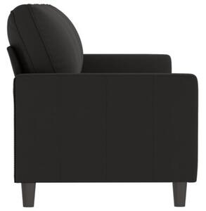 Sofa 3-osobowa, czarny, 180 cm, tapicerowana aksamitem