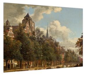 Obraz - Jan van der Heyden, View Down a Dutch Canal, reprodukcje (70x50 cm)