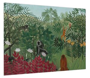 Obraz - Henri Rousseau, Tropical Forest with Monkeys, reprodukcje (70x50 cm)