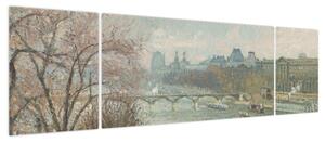 Obraz - Camille Pissarro, The Louvre, Afternoon, Rainy Weather, reprodukcje (170x50 cm)