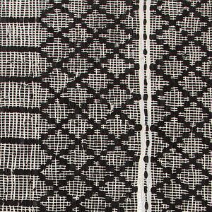 Dywan do salonu 140x200 cm skórzany z bawełną wzór geometryczny czarny Fehimli Beliani