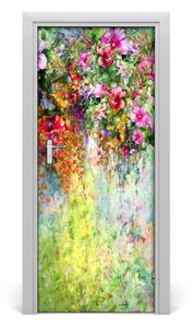 Nalepka Naklejka fototapeta na drzwi Kolorowe kwiaty