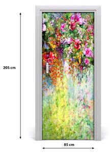 Nalepka Naklejka fototapeta na drzwi Kolorowe kwiaty