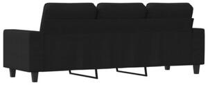 Sofa 3-osobowa, czarna, 180 cm, tapicerowana tkaninÄ