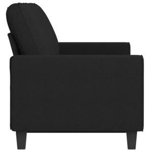 Sofa 3-osobowa, czarna, 180 cm, tapicerowana tkaninÄ