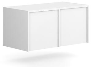 Nadstawka do szaf FRAME, 2x drzwi, 872 x 450 x 427 mm, PUSH-lock, biała