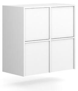 Nadstawka do szaf FRAME, 4x drzwi, 872 x 450 x 854 mm, PUSH-lock, biała
