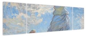 Obraz - Claude Monet, Woman with a Parasol - Madame Monet and Her Son, reprodukcje (170x50 cm)