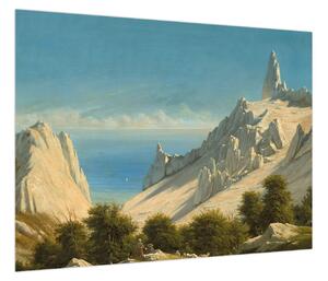 Obraz - Georg Emil Libert, View of Sommerspiret, the Cliffs of Møn, reprodukcje (70x50 cm)