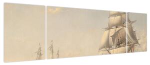 Obraz - Fitz Henry Lane, The United States Frigate President Engaging the British Squadron, reprodukcje (170x50 cm)