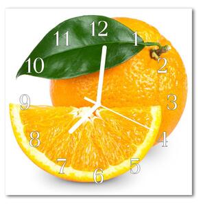 Zegar szklany kwadratowy Pomarańcze