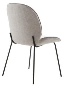 Szare krzesło z aksamitną powierzchnią i metalową konstrukcją Canett Hella