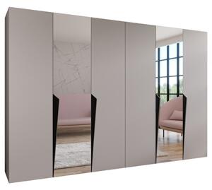 Szafa uchylna otwierana Piano 2 300 (2x150) wys. 202 cm kaszmir + u. czarny