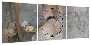 Obraz - Berthe Morisot, Woman at Her Toilette, reprodukcje (z zegarem) (90x30 cm)