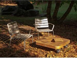 Niski stolik ogrodowy na kółkach z drewna tekowego Ezeis Resort