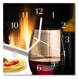 Zegar szklany kwadratowy Spaghetti wino lampka