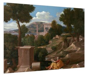 Obraz - Nicolas Poussin, Landscape with Saint John on Patmos, reprodukcje (70x50 cm)