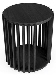Czarny stolik Woodman Drum, ø 53 cm
