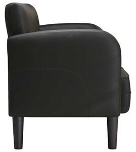 Sofa dwuosobowa czarna 110 cm ze skÃ³ry ekologicznej