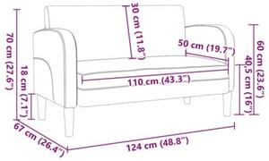 Sofa dwuosobowa czarna 110 cm ze skÃ³ry ekologicznej