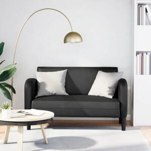 Sofa dwuosobowa czarna 110 cm ze skÃ³ry ekologicznej