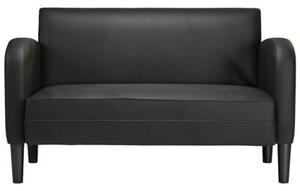 Sofa dwuosobowa czarna 110 cm ze skÃ³ry ekologicznej