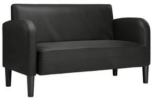 Sofa dwuosobowa czarna 110 cm ze skÃ³ry ekologicznej