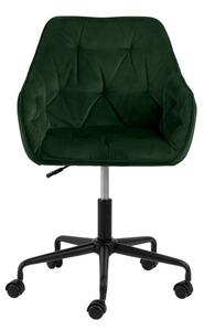 Zielone krzesło biurowe z aksamitnym obiciem Actona Brooke