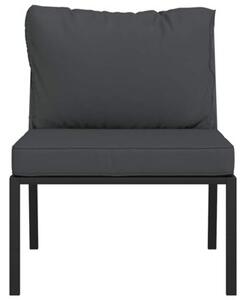 Krzesła ogrodowe z szarymi poduszkami, 2 szt, 60x74x79 cm, stal