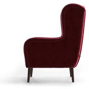 Czerwony aksamitny fotel uszak My Pop Design Muette