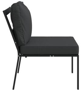 Krzesła ogrodowe z szarymi poduszkami, 2 szt, 60x74x79 cm, stal