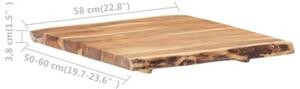 Blat, lite drewno akacjowe, 58x(50-60)x3,8 cm