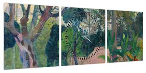 Obraz - Paul Gauguin, Te raau rahi (The Big Tree), reprodukcje (z zegarem) (90x30 cm)