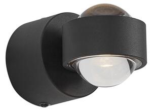 Designerski kinkiet czarny z LED IP44 - Lens