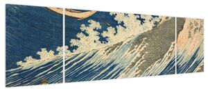 Obraz - Katsushika Hokusai, Fishing Boats at Choshi in Shimosa (Soshu Choshi) , reprodukcje (170x50 cm)
