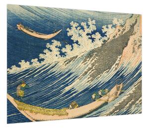Obraz - Katsushika Hokusai, Fishing Boats at Choshi in Shimosa (Soshu Choshi) , reprodukcje (70x50 cm)