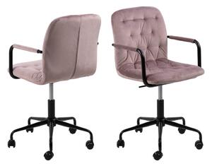 Różowe krzesło biurowe z aksamitnym obiciem Actona Wendy