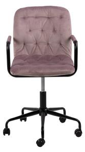 Różowe krzesło biurowe z aksamitnym obiciem Actona Wendy