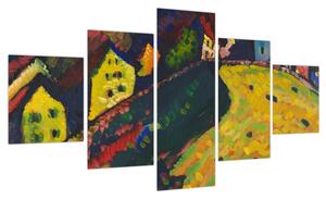 Obraz - Vasily Kandinsky, Houses at Murnau, reprodukcje (125x70 cm)
