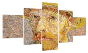 Obraz - Vincent van Gogh, Self-Portrait with a Straw Hat (The Potato Peeler), reprodukcje (125x70 cm)