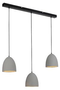 Moderne hanglamp zwart met grijs beton 3-lichts - Eton Oswietlenie wewnetrzne