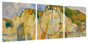 Obraz - Auguste Renoir, Sea and Cliffs, reprodukcje (z zegarem) (90x30 cm)