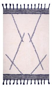 Biało-szary dywan wykonany ręcznie z bawełny Nattiot Shaanti, 110x170 cm