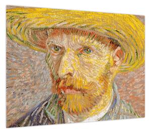 Obraz - Vincent van Gogh, Self-Portrait with a Straw Hat (The Potato Peeler), reprodukcje (70x50 cm)