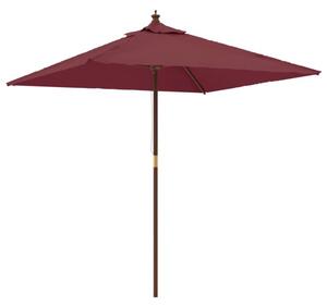 Parasol ogrodowy na drewnianym słupku, bordowy, 198x198x231 cm