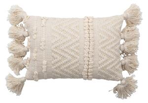 Biała poduszka dekoracyjna Bloomingville Cotton, 20x35 cm