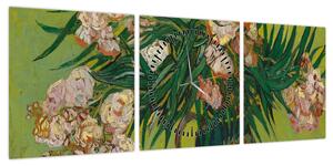 Obraz - Vincent van Gogh, Oleanders, reprodukcje (z zegarem) (90x30 cm)