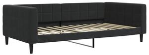Sofa z funkcją spania, czarna, 100x200 cm, obita aksamitem
